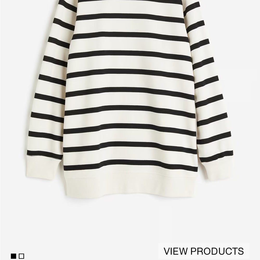 H&M Black and White Striped Top